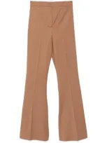 Hebe Studio Flared Trousers In Brown