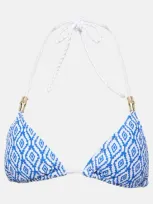 Heidi Klein Sardinia Printed Bikini Top In Blue