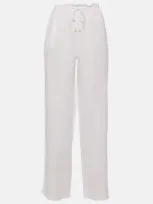 Heidi Klein White Bay Linen Wide-leg Pants In Weiss