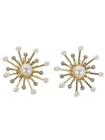 Helenezubeldia Kiku Earrings Pearl Clips Accessories In Grey