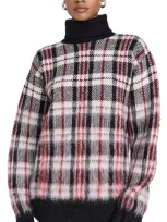 Helmut Lang Chunky Turtleneck Sweater Medium Red Check