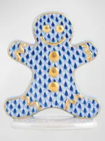 Herend Gingerbread Man Figurine In Sapphire