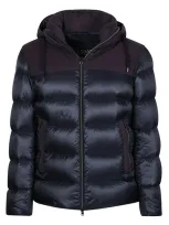 Herno Panelled Padded Jacket In Navy