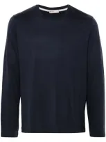 Herno Long-sleeve Wool T-shirt In Blue