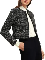 Hobbs London Emilia Tweed Jacket In Black Ivory