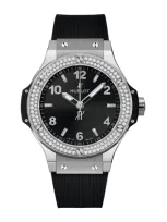 Hublot Stainless Steel And Diamond Big Bang Watch In Black