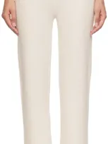 Hugo Boss Off-white Embroidered-logo Pyjama Pants In 118-open White