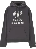 Ih Nom Uh Nit Logo Printed Drawstring Hoodie In Grey