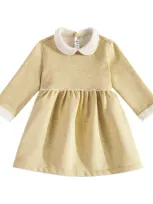 Il Gufo Baby Cotton-blend Dress In Gold