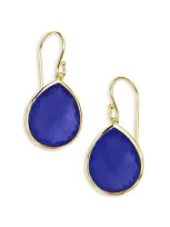 Ippolita 18k Yellow Gold 18k Rock Candy Lapis Doublet Medium Teardrop Earrings In Blue/gold