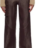 Isa Boulder Ssense Exclusive Burgundy Blaze Cargo Pants In Magenta