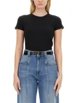 Isabel Marant Zazie Ruched Cotton Jersey T-shirt In Black