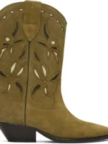 Isabel Marant Khaki Duerto Boots In Takh Taupe/khaki