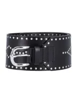 Isabel Marant Lucie Studs Belt In Black Silver