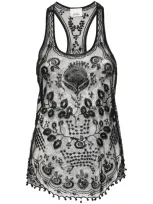 Isabel Marant Violette Mesh Tank Top In Black