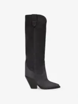 Isabel Marant 90mm Lomero-gz Suede Tall Boots In Black