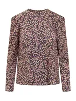 Isabel Marant Lensy Graphic-print Blouse In Black