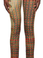 Jean Paul Gaultier Multicolor Check Lounge Pants In Red