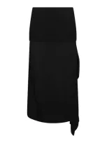 Jil Sander Asymmetric Skirt In Negro