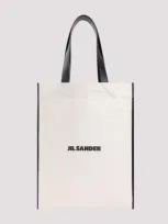 Jil Sander Border Book Tote Bag Unica In White