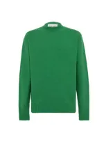 Jil Sander Crewneck Knitted Jumper In Green