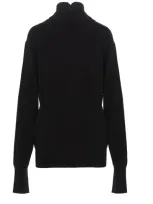 Jil Sander High-neck Plain Knit Sweater In Black