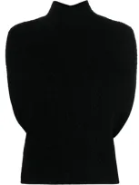 Jil Sander High-neck Short-sleeve Jumper In Black