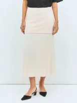 Jil Sander Layered Maxi A-line Skirt In Pink