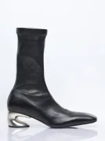 Jil Sander Leather Ankle Boots In Black