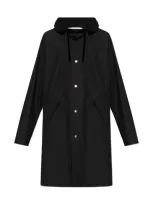 Jil Sander Logo Parka Coat In Black