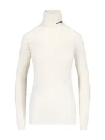 Jil Sander Logo Turtleneck In Crema