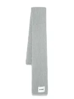 Jil Sander Ribbed Scarf In Grau