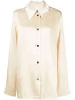 Jil Sander Satin Long-sleeve Shirt In Neutrals