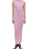 Jil Sander Pleated Sleeveless Maxi Dress In Pink