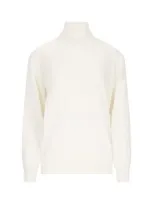 Jil Sander High Neck Sweater In White