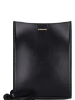 Jil Sander Tangle Leather Shoulder Bag In Black