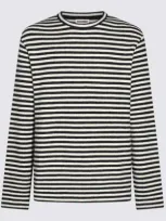 Jil Sander Boiled Striped Wool Compact Jersey In Multicolor