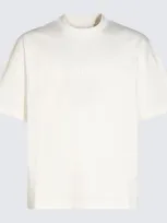 Jil Sander White Cotton T-shirt In Beige