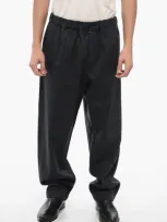 Jil Sander Wool Cloth Pants With Elastic Waistband In Black