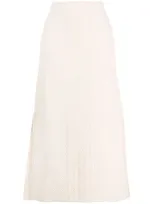 Jil Sander Zig-zag Knit A-line Skirt In Neutrals