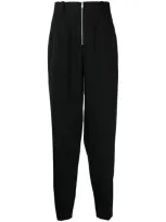 Jil Sander Zip-fastening Wool Tapered Trousers In Black