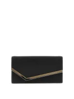 Jimmy Choo Emmie Leather Clutch In Black