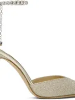 Jimmy Choo Silver Saeda 100 Pumps In Platinum Ice/crystal