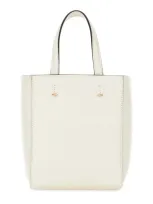 Jimmy Choo Small Lenny Logo Embossed Tote Bag In White