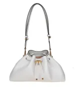 Jimmy Choo Soft Leather Shoulder Bag In Latte/gold