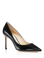 Jimmy Choo Sleek And Sophisticated: Women's Black Pointed-toe Pumps For Ss24 In Black Leather