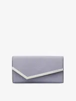 Jimmy Choo Emmie Glitter Clutch Bag In Tanzanite/silver