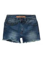 Joe's Kids' Mid Rise Frayed Hem Shorts In Medium Wash