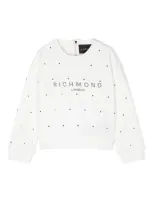 John Richmond Junior Sweatshirt Mit Nietendetail In Weiss