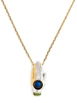 Katarina Tarazi Mixed Gold And Lapis Lazuli Râ Hand Amulet Necklace